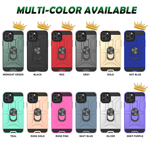 Cás Fón Cosanta Míleata-Grád Le Kickstand Maighnéadach