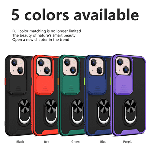 Cás Fón Clúdach Ceamara Sleamhnáin Le Sealbhóir Fáinne